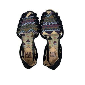 Muk Luks Alice Step-In Multi-Colour Espadrilles Womens Size 7